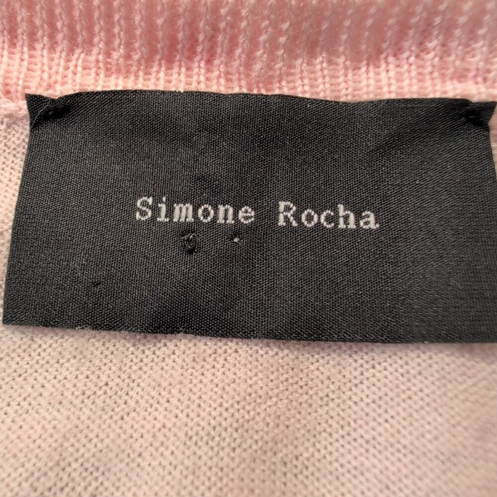 Simone Rocha Embellished Pink Merino Wool Cardigan, size XS, made in Italy - Picture 4 of 12